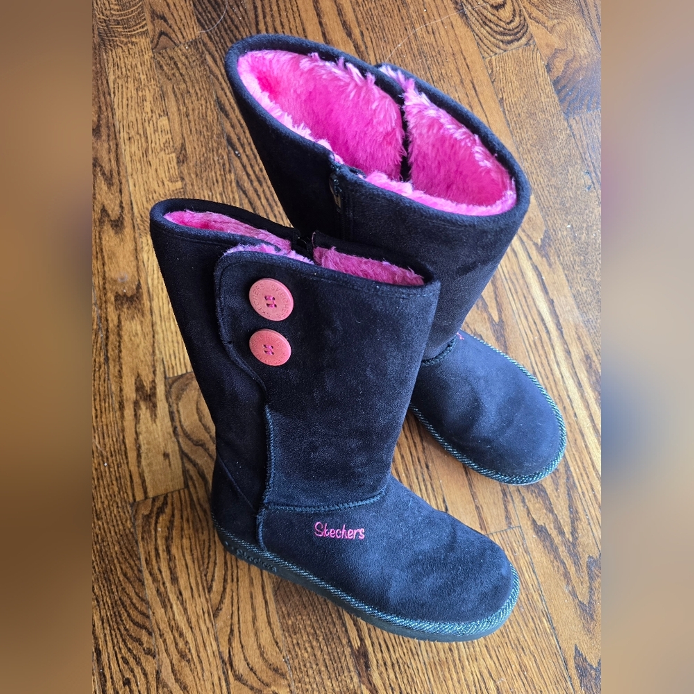 Skechers Toasty Toes Kids Boots with Pink Lining Size 5